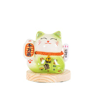 Solar Powered Waving Lucky Cat Figurine for Home and Business Decor