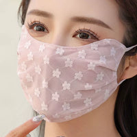 Summer Thin Lace Sun Protection Mask for Women - Breathable Mesh Face Cover
