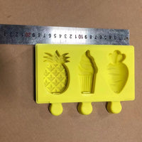 Creative Cartoon Fruit Shape Ice Cream Mold Food Grade Silicone DIY Popsicle Maker