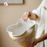 Jingdezhen Ceramic Orchid Planter Pot for Hydroponics and Breathable Plant Growth