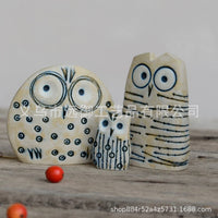 Owl Family Figurines Abstract Bird Art Resin Statues for Home Decor