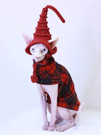 Sphynx Hairless Cat Fleece Christmas Pet Anti-Shedding Casual Shirt for Devon Rex