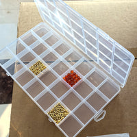 28-Grid Bead Storage Box with Fixed Dividers for Jewelry, Nail Art, and Small Parts