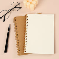 A5 Kraft Paper Spiral Notebook for Students, Lined/Grid/Dot/Blank Pages