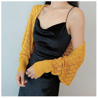 Women's Pineapple Knit Hollow Out Shawl Sun Protection Arm Sleeves Thin Breathable Neck Guard Vest