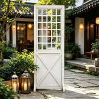 Vintage Solid Wood Room Divider Screen Panel for Living Room, Balcony, Garden, Movable Partition