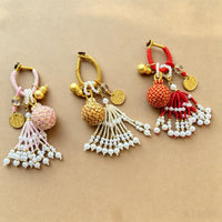 Five-Way God of Wealth Tassel Keychain Pendant for Car or Bag