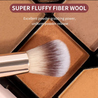 Dual-Ended Makeup Brush Set with Soft Bristles for Foundation, Blush, Contour, and Powder