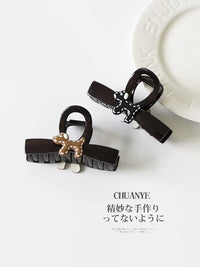 Chuan Ye Black Coffee Line Puppy Hair Claw Clip Small Shark Clip Hair Accessories