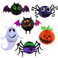 Halloween Ghost Witch Spider Pumpkin Paper Lantern Hanging Decorations