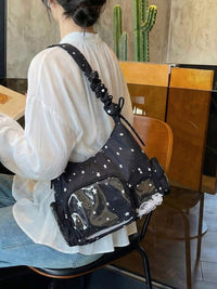 2026 New Japanese Star Print Ita Bag Large Capacity Transparent Display Window Shoulder Crossbody Bag for Students
