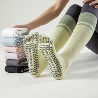 Color Block Striped Toe Yoga Socks Non-Slip Pilates Dance Home Fitness Grip Socks