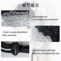 Pet Wig Black and White Afro Halloween Cosplay Headwear for Dogs Funny Photo Props