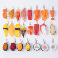 Realistic Sushi Food Keychain Japanese Cuisine Salmon Rice Ball Bag Charm Souvenir
