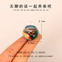 Miniature Resin Fish Tank Desktop Ornament with Artificial Aquatic Plants