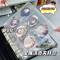 Anime Badge Display Album with Dustproof Sleeves, Large Capacity Collectible Storage Binder for Pins and Buttons