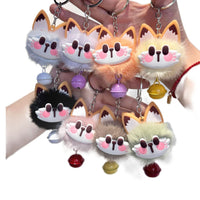 Lucky Cat Faux Rabbit Fur Keychain Pendant for Bags and Keys