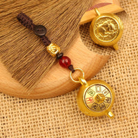 Brass Chinese Zodiac Teapot Keychain Pendant Ornament Gift