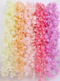 Artificial Cherry Blossom Garland for Wedding Decoration and Pipe Concealment, Hanging Vine Simulation Flower String