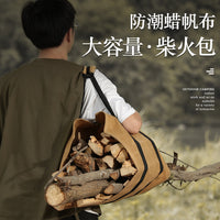 Outdoor Firewood Carrier Bag Large Capacity Portable Canvas Log Tote for Camping