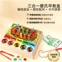 Magnetic Worm Catching Color Matching Game for Kids