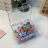 Acrylic Cotton Swab and Pad Organizer with Dustproof Lid for Vanity