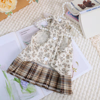 Floral Dog Dress, Lightweight Breathable Pet Dress with Bow, Sun Protection Clothing for Small Dogs
