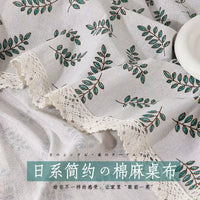 Cotton Linen Japanese Style Tablecloth with Lucky Cat Print for Dining Table and Coffee Table