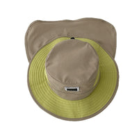 Kids/Adult Korean Style Colorblock Wide Brim Sun Hat with Detachable Neck Flap for Outdoor Hiking
