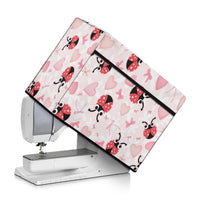 Sewing Machine Dust Cover with Ladybug Strawberry Floral Print, Washable & Foldable