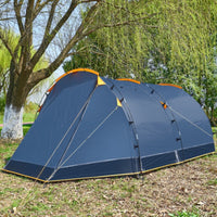 Large 5-8 Person Outdoor Camping Tent with Living Room, Waterproof & Sun Protection for Family Picnics