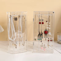 Dustproof Acrylic Jewelry Organizer with Door for Necklaces, Earrings, and Bracelets