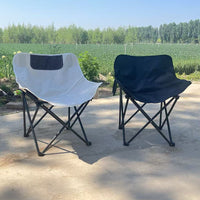 Portable Folding Camping Table and Moon Chair Set for Outdoor Picnics and Gatherings