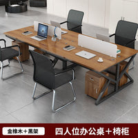 Luxury Office Workstation with Partition for 2/4/6 People - Desk and Chair Set