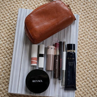 2025 Retro Soft Leather Portable Cosmetic Pouch Zipper Coin Purse for Women