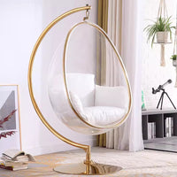 Outdoor Swing Bubble Chair Transparent Glass Ball Indoor Hanging Basket Space Chair Nordic Style for Airbnb