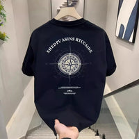 Men's Short Sleeve T-Shirt, Loose Fit Crew Neck with Print