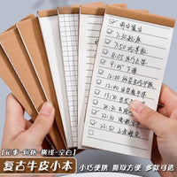 Mini Kraft Paper Tear-Off Notebook Set for Students, Portable Planner, To-Do List, Retro Pocket Notepad