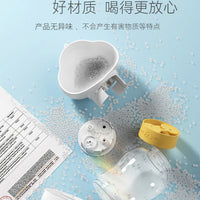 Portable Pet Water Bottle and Food Dispenser for Dogs and Cats, Travel Drink Feeder with Food Compartment
