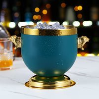 Stainless Steel Ice Bucket with Lid and Tongs for KTV Bar Champagne Wine Beer