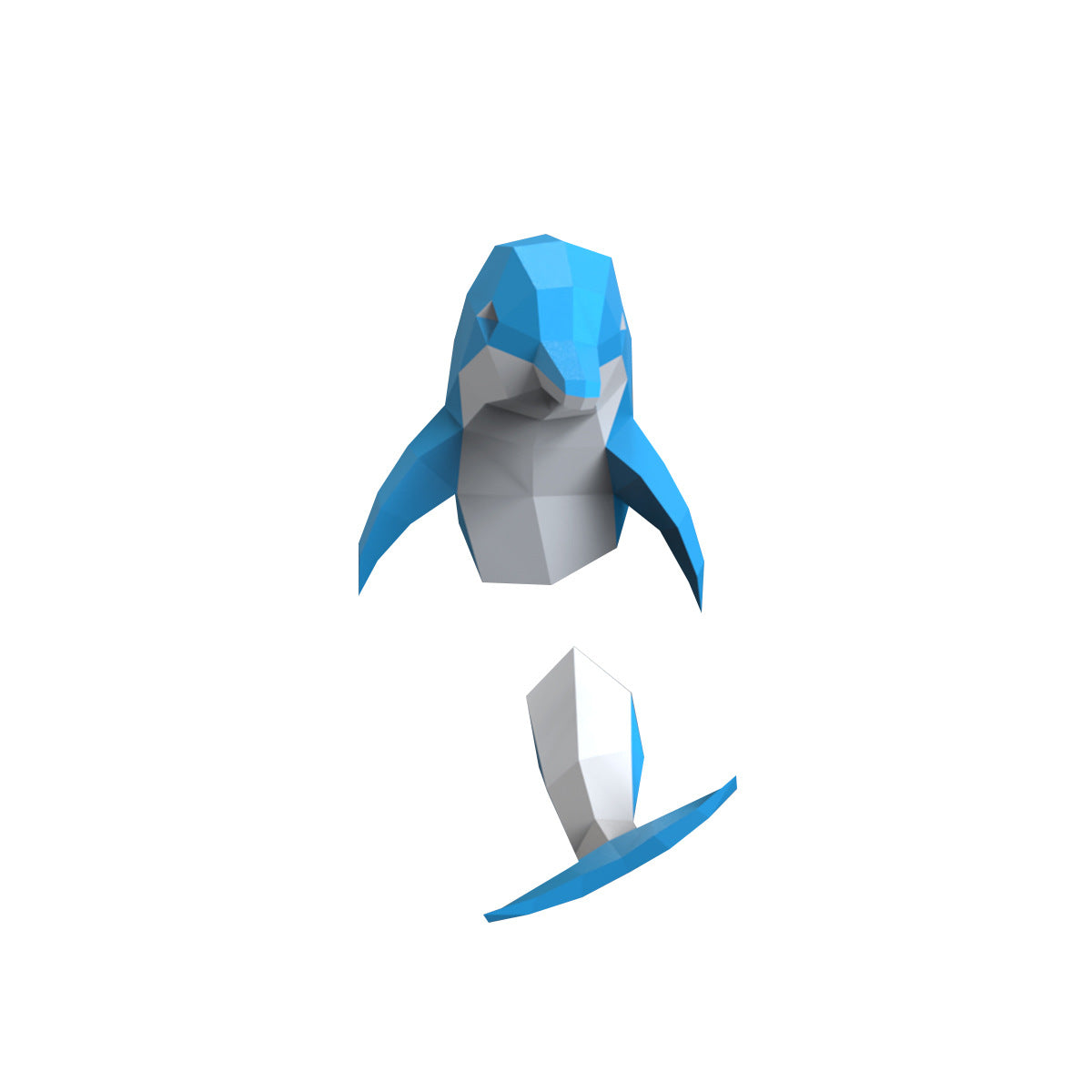 DIY Dolphin Wall Art Papercraft Kit, 3D Geometric Origami Home Decor