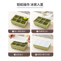 Food-Grade Soft Silicone Large Ice Cube Tray with Lid - Easy Release Ice Maker Mold for Freezer