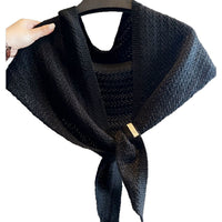 Cashmere Blend Knit Triangle Scarf Shawl for Autumn/Winter