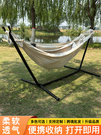 Portable Canvas Hammock with Detachable Spreader Bar, Duckbill Buckles, and Carry Bag for Indoor/Outdoor Use