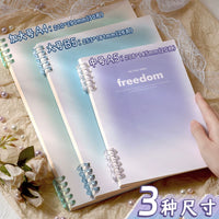 B5 Gradient A5 Loose-Leaf Notebook Set with Detachable Clip for Students, Lined/Grid/Blank Pages