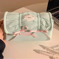 Cute Cat Bow Pencil Case for Students, Large Capacity Stationery Pouch