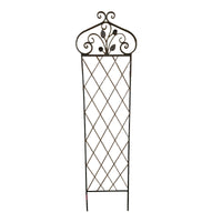 Vintage Iron Grid Trellis Screen for Climbing Plants, Movable Garden Divider for Villas and Patios