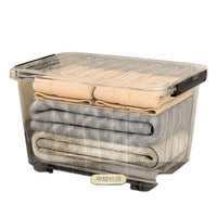 Clear Plastic Storage Box with Wheels, Large Capacity Home Clothes Organizer, Medicine Storage Container