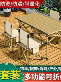 Portable Outdoor Folding Table with Chairs and Storage Bag for Camping Picnic