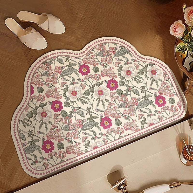 American Floral Diatomaceous Earth Bath Mat Non-Slip Absorbent Quick Dry Easy Clean Bathroom Entrance Mat